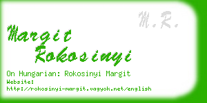 margit rokosinyi business card